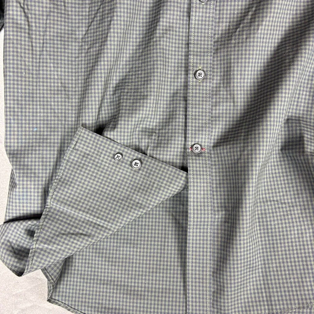 Jos. A. Bank Button Down Mens Large Green Gingham 1905 Modern Fit Shirt 64457 - Picture 6 of 10